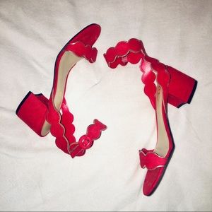 Scallop Accented Heeled Sandals